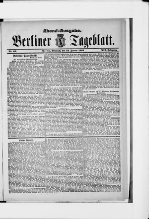 Berliner Tageblatt und Handels-Zeitung vom 24.01.1883