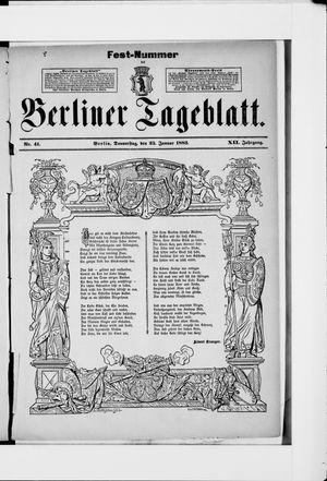 Berliner Tageblatt und Handels-Zeitung vom 25.01.1883