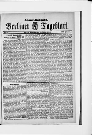 Berliner Tageblatt und Handels-Zeitung vom 25.01.1883