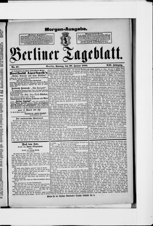 Berliner Tageblatt und Handels-Zeitung on Jan 28, 1883