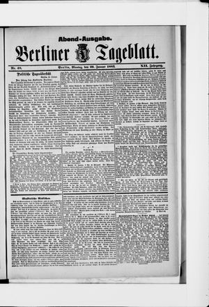 Berliner Tageblatt und Handels-Zeitung on Jan 29, 1883