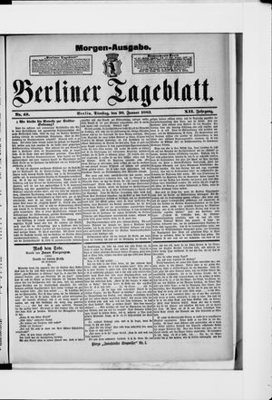 Berliner Tageblatt und Handels-Zeitung vom 30.01.1883