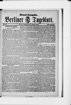Berliner Tageblatt und Handels-Zeitung vom 31.01.1883