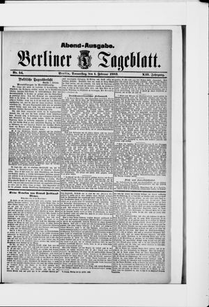 Berliner Tageblatt und Handels-Zeitung vom 01.02.1883