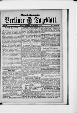 Berliner Tageblatt und Handels-Zeitung vom 03.02.1883