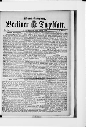 Berliner Tageblatt und Handels-Zeitung vom 08.02.1883