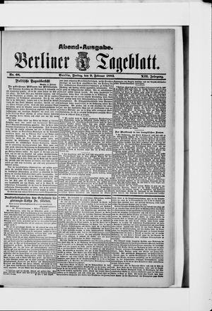 Berliner Tageblatt und Handels-Zeitung vom 09.02.1883