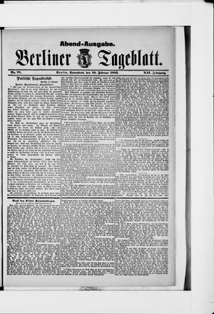 Berliner Tageblatt und Handels-Zeitung vom 10.02.1883