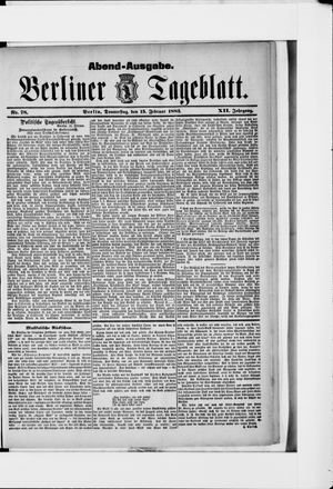 Berliner Tageblatt und Handels-Zeitung vom 15.02.1883