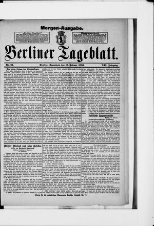 Berliner Tageblatt und Handels-Zeitung vom 17.02.1883