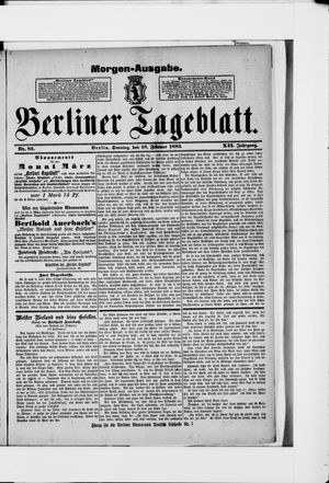 Berliner Tageblatt und Handels-Zeitung vom 18.02.1883