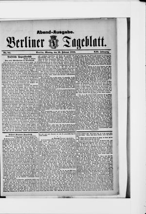Berliner Tageblatt und Handels-Zeitung on Feb 19, 1883