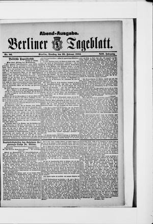 Berliner Tageblatt und Handels-Zeitung on Feb 20, 1883