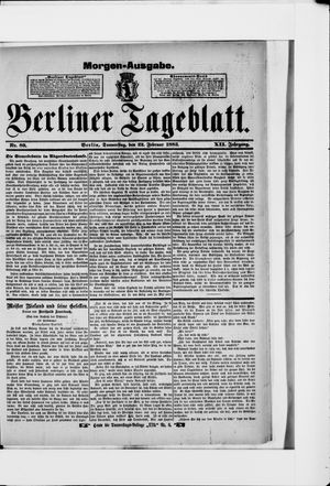 Berliner Tageblatt und Handels-Zeitung on Feb 22, 1883
