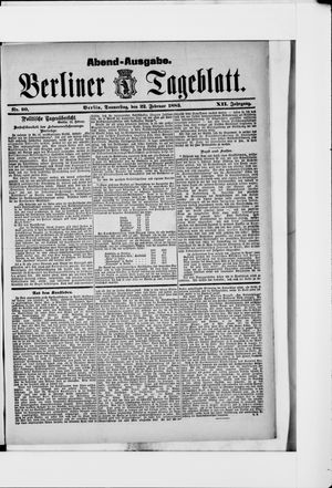 Berliner Tageblatt und Handels-Zeitung on Feb 22, 1883