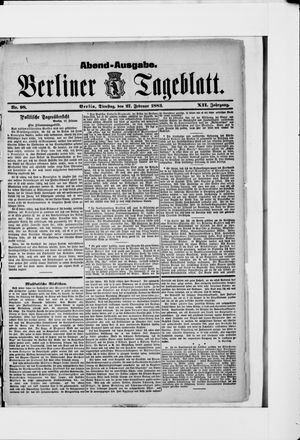 Berliner Tageblatt und Handels-Zeitung vom 27.02.1883