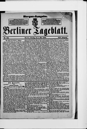 Berliner Tageblatt und Handels-Zeitung on May 1, 1883