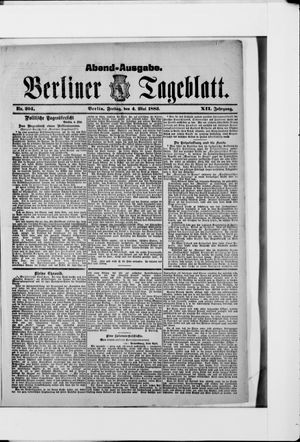 Berliner Tageblatt und Handels-Zeitung on May 4, 1883