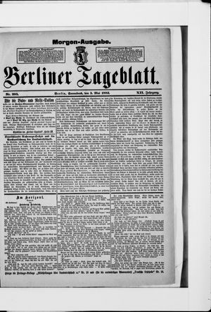 Berliner Tageblatt und Handels-Zeitung on May 5, 1883
