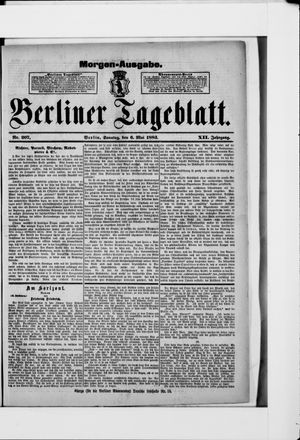 Berliner Tageblatt und Handels-Zeitung on May 6, 1883