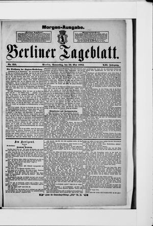 Berliner Tageblatt und Handels-Zeitung vom 10.05.1883