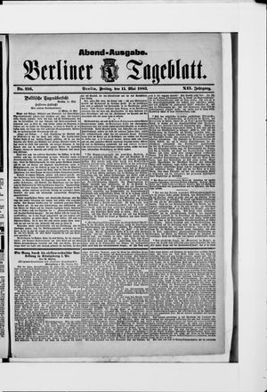 Berliner Tageblatt und Handels-Zeitung on May 11, 1883