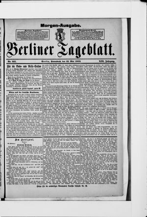 Berliner Tageblatt und Handels-Zeitung vom 12.05.1883