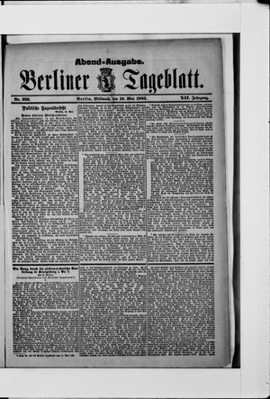 Berliner Tageblatt und Handels-Zeitung on May 16, 1883
