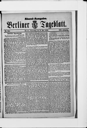 Berliner Tageblatt und Handels-Zeitung vom 17.05.1883