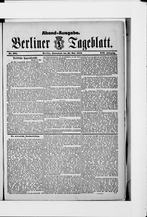 Berliner Tageblatt und Handels-Zeitung vom 19.05.1883