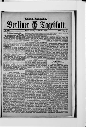Berliner Tageblatt und Handels-Zeitung vom 22.05.1883