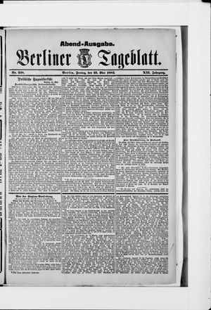 Berliner Tageblatt und Handels-Zeitung on May 25, 1883