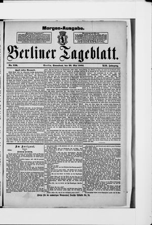 Berliner Tageblatt und Handels-Zeitung vom 26.05.1883