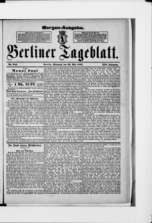 Berliner Tageblatt und Handels-Zeitung vom 30.05.1883