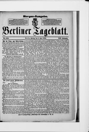 Berliner Tageblatt und Handels-Zeitung vom 31.05.1883