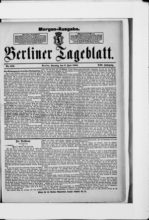 Berliner Tageblatt und Handels-Zeitung on Jun 3, 1883