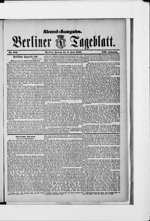 Berliner Tageblatt und Handels-Zeitung vom 08.06.1883