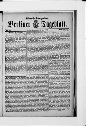 Berliner Tageblatt und Handels-Zeitung vom 11.06.1883