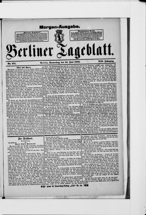 Berliner Tageblatt und Handels-Zeitung vom 14.06.1883