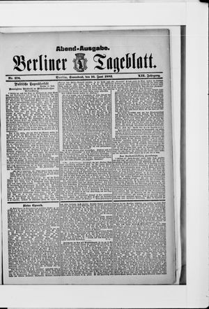 Berliner Tageblatt und Handels-Zeitung on Jun 16, 1883