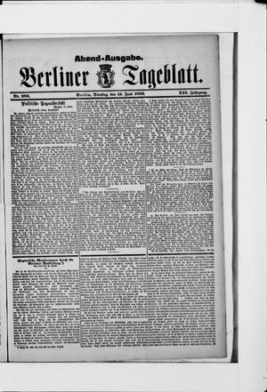 Berliner Tageblatt und Handels-Zeitung vom 19.06.1883