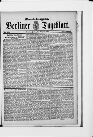 Berliner Tageblatt und Handels-Zeitung vom 22.06.1883