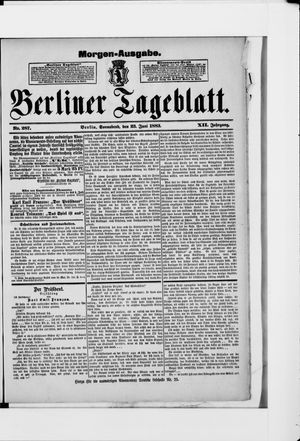 Berliner Tageblatt und Handels-Zeitung vom 23.06.1883