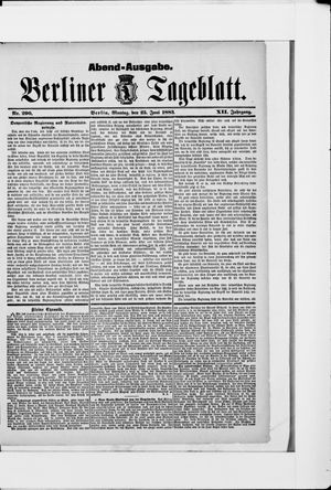 Berliner Tageblatt und Handels-Zeitung vom 25.06.1883