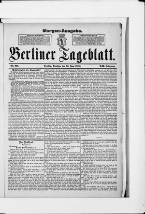Berliner Tageblatt und Handels-Zeitung vom 26.06.1883