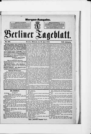 Berliner Tageblatt und Handels-Zeitung vom 27.06.1883