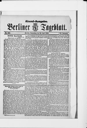 Berliner Tageblatt und Handels-Zeitung vom 28.06.1883