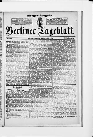 Berliner Tageblatt und Handels-Zeitung vom 30.06.1883
