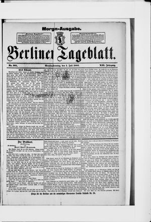 Berliner Tageblatt und Handels-Zeitung on Jul 1, 1883