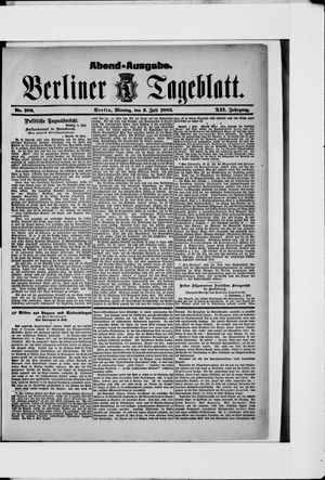 Berliner Tageblatt und Handels-Zeitung on Jul 2, 1883